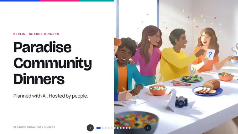 Cover of the Paradise Community Dinners PDF